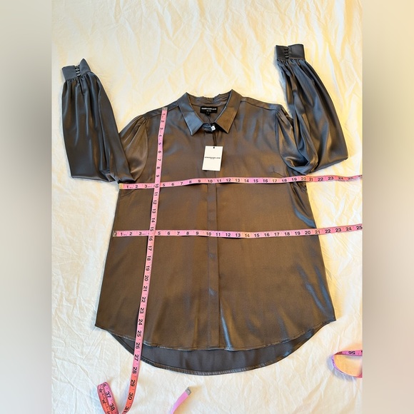 Generation Love Aurelie Silk Blouse in Steel - Size L - Picture 2 of 8
